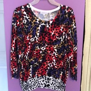 Colorful animal print cardigan